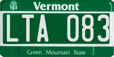 VT license plate LTA083