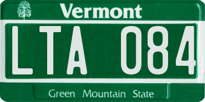 VT license plate LTA084