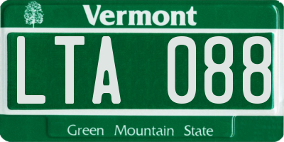 VT license plate LTA088