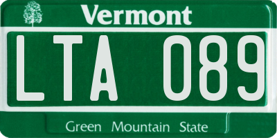 VT license plate LTA089