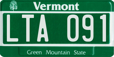VT license plate LTA091