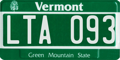 VT license plate LTA093