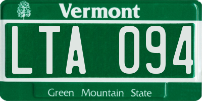 VT license plate LTA094
