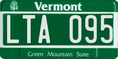 VT license plate LTA095