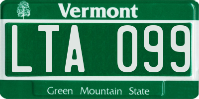 VT license plate LTA099
