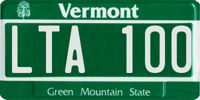 VT license plate LTA100