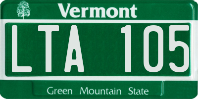 VT license plate LTA105