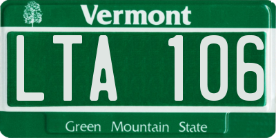 VT license plate LTA106
