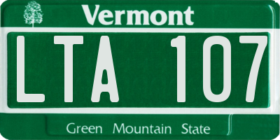 VT license plate LTA107