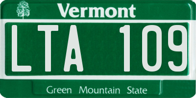 VT license plate LTA109