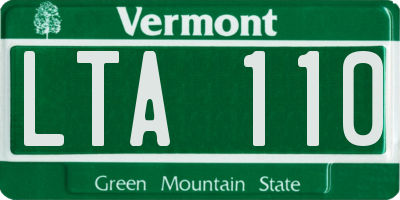 VT license plate LTA110