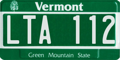 VT license plate LTA112