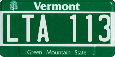 VT license plate LTA113