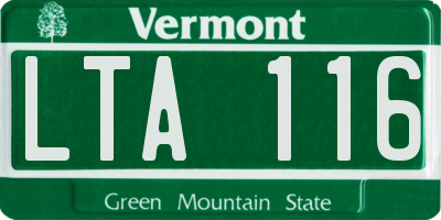 VT license plate LTA116