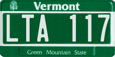 VT license plate LTA117