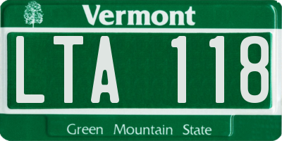 VT license plate LTA118