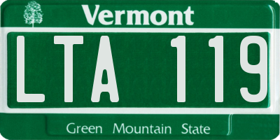 VT license plate LTA119