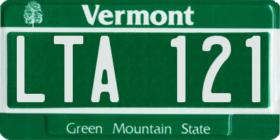 VT license plate LTA121