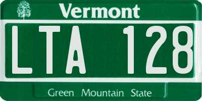 VT license plate LTA128