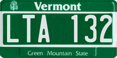 VT license plate LTA132