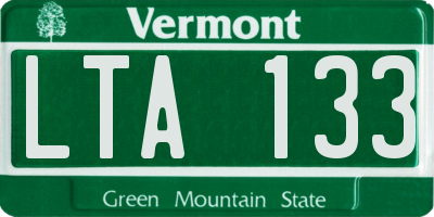 VT license plate LTA133
