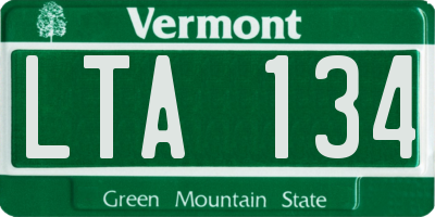 VT license plate LTA134