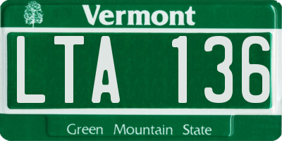 VT license plate LTA136