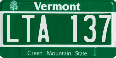 VT license plate LTA137