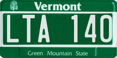 VT license plate LTA140