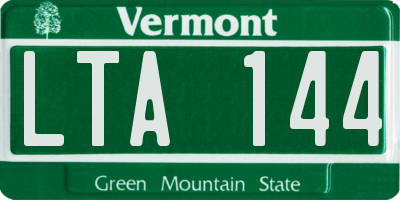 VT license plate LTA144