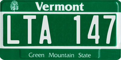 VT license plate LTA147