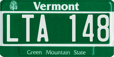 VT license plate LTA148