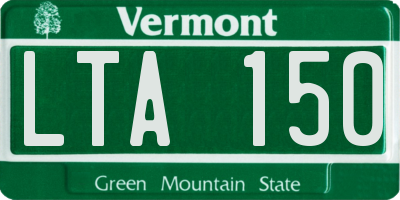 VT license plate LTA150