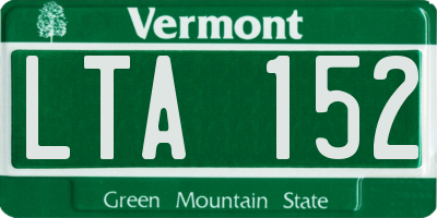 VT license plate LTA152