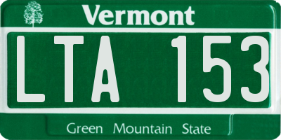 VT license plate LTA153