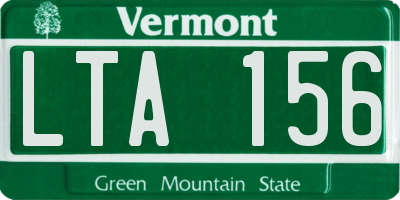 VT license plate LTA156