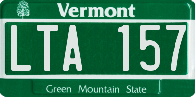 VT license plate LTA157