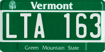 VT license plate LTA163