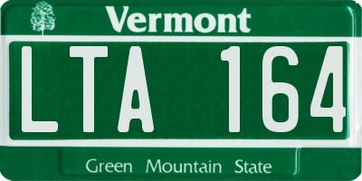 VT license plate LTA164