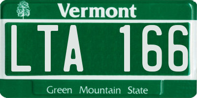 VT license plate LTA166