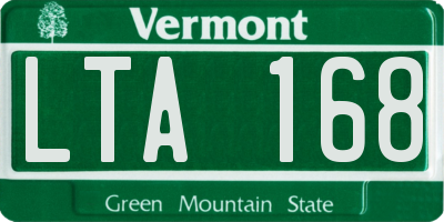 VT license plate LTA168