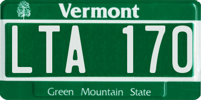 VT license plate LTA170