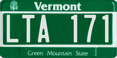 VT license plate LTA171