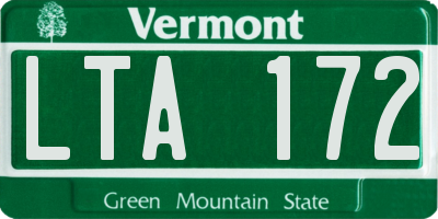 VT license plate LTA172