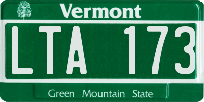 VT license plate LTA173