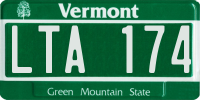 VT license plate LTA174