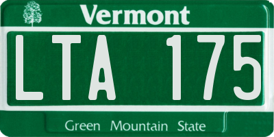VT license plate LTA175