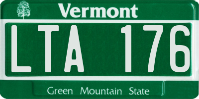 VT license plate LTA176