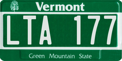 VT license plate LTA177