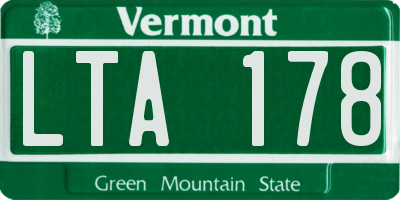 VT license plate LTA178